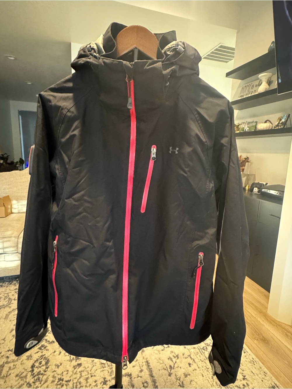 Under Armour Women’s Storm 3 Waterproof Rain Jacket - Black / Pink - Size L